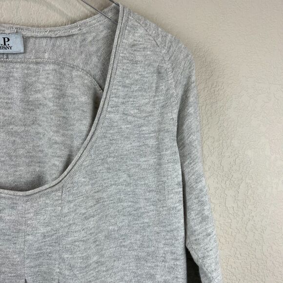 CP Company Cotton Blouse Size 42 L Gray Scoop Neck Pleated Capsule Staple - Picture 4 of 12